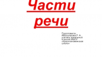 Презентация по русскому языку 3 класс тема части речи