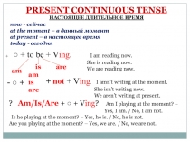 Презенация по английскому языку Present Continuous