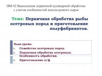 Презентация по спецтехнологии Первичная обработка рыбы осетровых пород