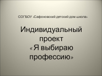 Презентация по профориентации  Я выбираю профессию