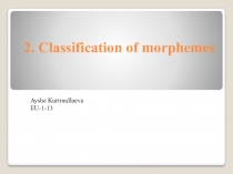 Presentation on the English Lexicology Classification of morphemes