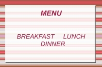 Презентация по английскому языку на темуMenu
