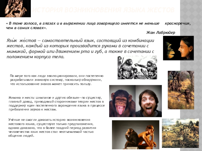 История жестов