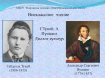 Презентация по литературе на тему: А.Пушкин и Г.Тукай. Диалог культур (9класс)