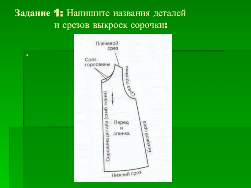 Чертеж выкроек швейного изделия раскрой швейного изделия 5 класс технология