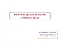 Развитие ручной умелости у дошкольников