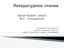 Презентация к уроку по литературному чтению Какая бывает зима