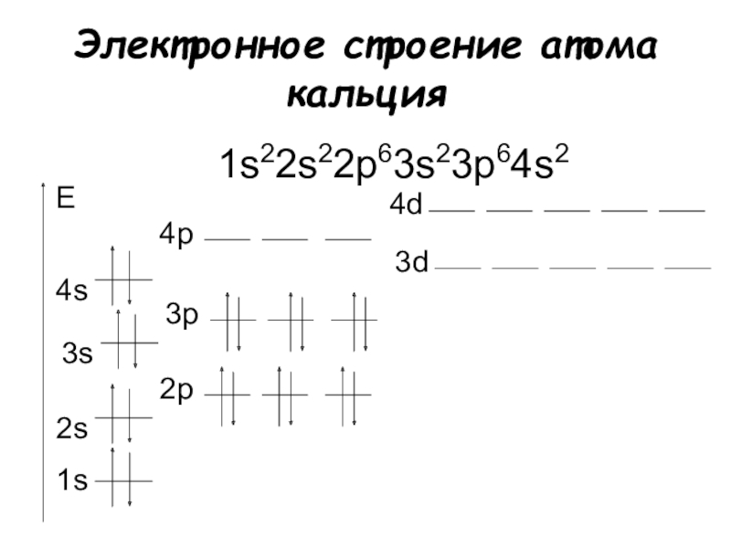 Составьте схему строения атома кальция