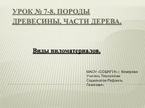 Презентация по технологии для 5 класса на тему Породы древесины, части дерева. Виды пиломатериалов