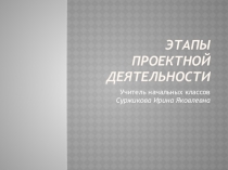 Презентация к докладу на тему Этапы проектной деятельности