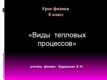 Презентация по физике на тему Виды тепловых процессов