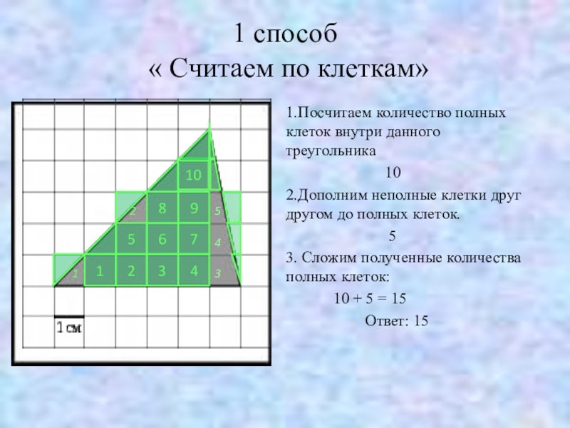 1 клетка сколько