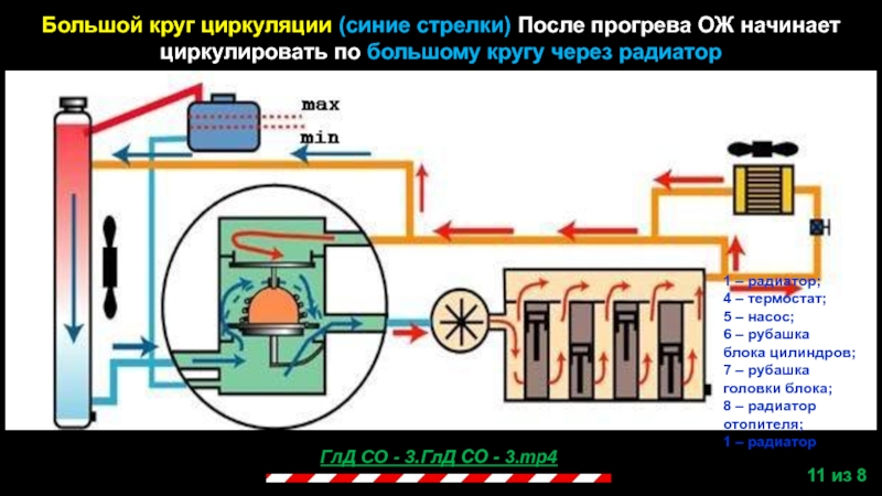 Циркулирующей жидкости. Малый круг циркуляции охлаждающей жидкости. Большой круг циркуляции охлаждающей жидкости. Малый круг и большой круг система охлаждения. Большой круг циркуляции в двигателе.