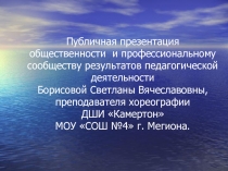 Публичная презентация Представление опыта работы
