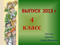 Презентация классного часа Выпускной в начальной школе