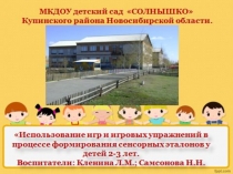 Использование игр и игровых упражнений в процессе формирования сенсорных эталонов у детей 2-3 лет