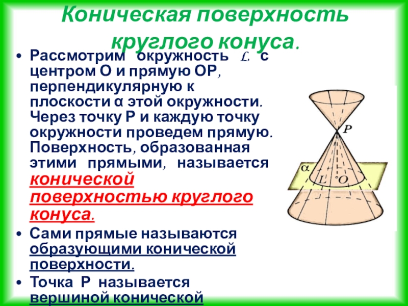 Конус презентация 9 класс геометрия