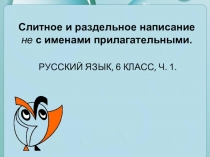 Презентация Слитное написание НЕ с именами прилагательными