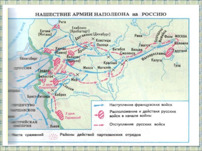 Карта война наполеона с россией