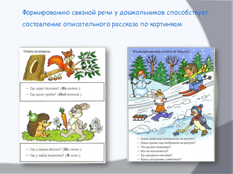 Составление описательного рассказа о животных по картинкам 2 младшая группа ушакова