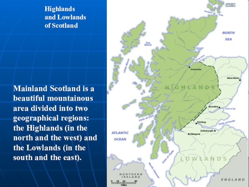 Карта шотландии на английском языке