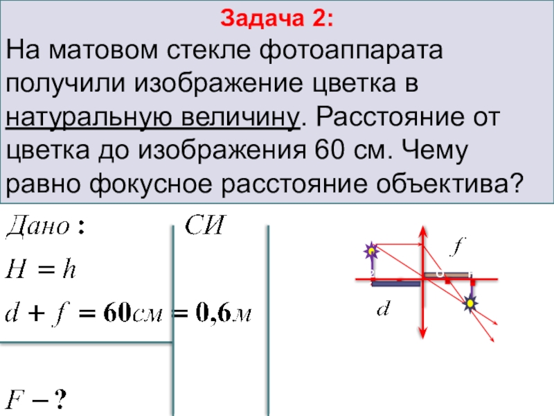 Изображение предмета на матовом стекле фотоаппарата с расстояния 15 м получилось высотой 30 мм