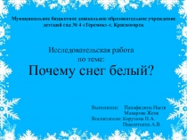 Презентация Почему снег белый ( старшая группа)