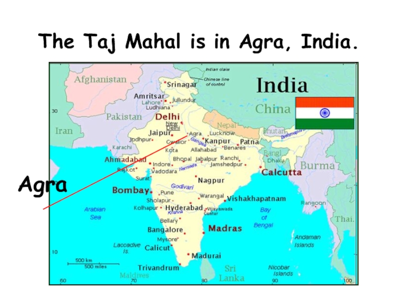 На какой территории находится индия. Карта Индии на англ. Столица Индии на карте. Тадж Махал на карте Индии. Страна Индия на карте.