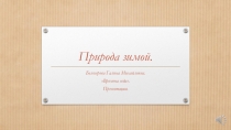 Природа зимой.Времена года.Белозерова Г.М.