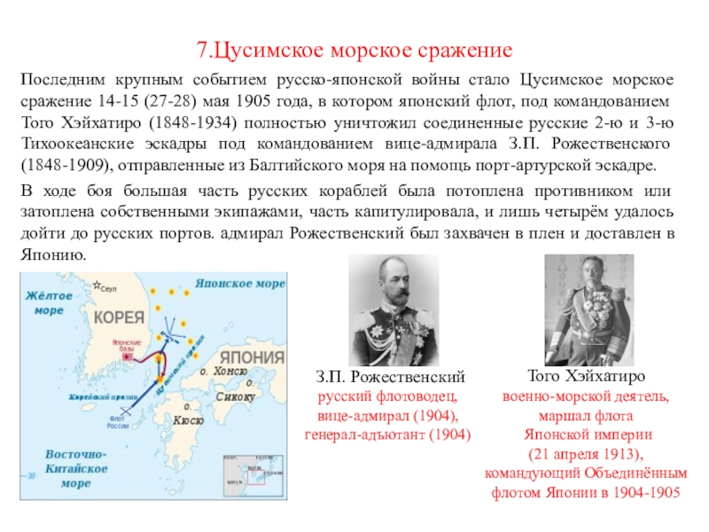 Цусимское сражение карта