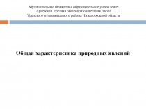 Презентация по ОБЖ на тему: Общая характеристика природных явлений