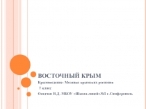 Презентация по Крымоведению Восточный Крым (7 класс)