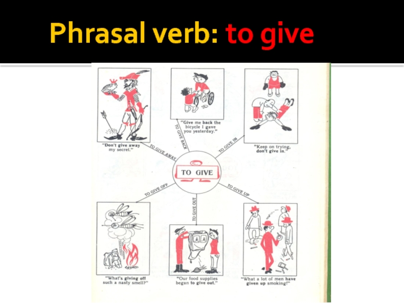 Phrasal verb: to give
