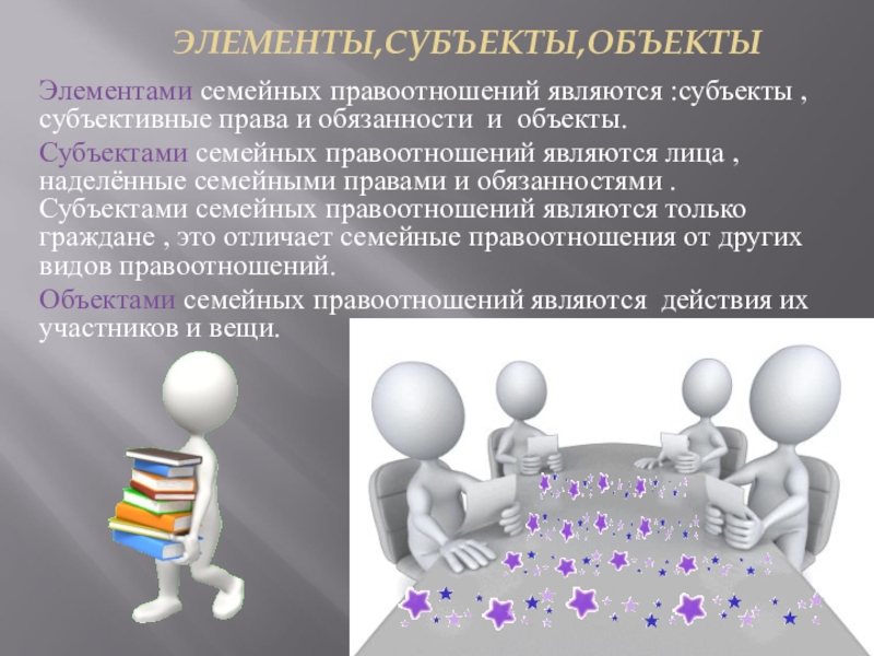 Элементы субъекта. Элементы семейных правоотношений. Права и обязанности субъектов семейных правоотношений. Элементы объекты и субъекты семейного правоотношения. Элементы структуры семейных правоотношений.