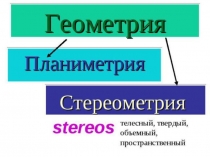 Презентация по геометрии на темуПредмет стереометрии (9 класс)