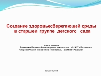 Создание здоровьесберегающей среды в старшей группе детского сада