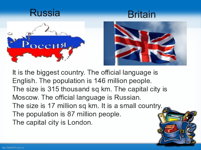 Описание россии на английском языке