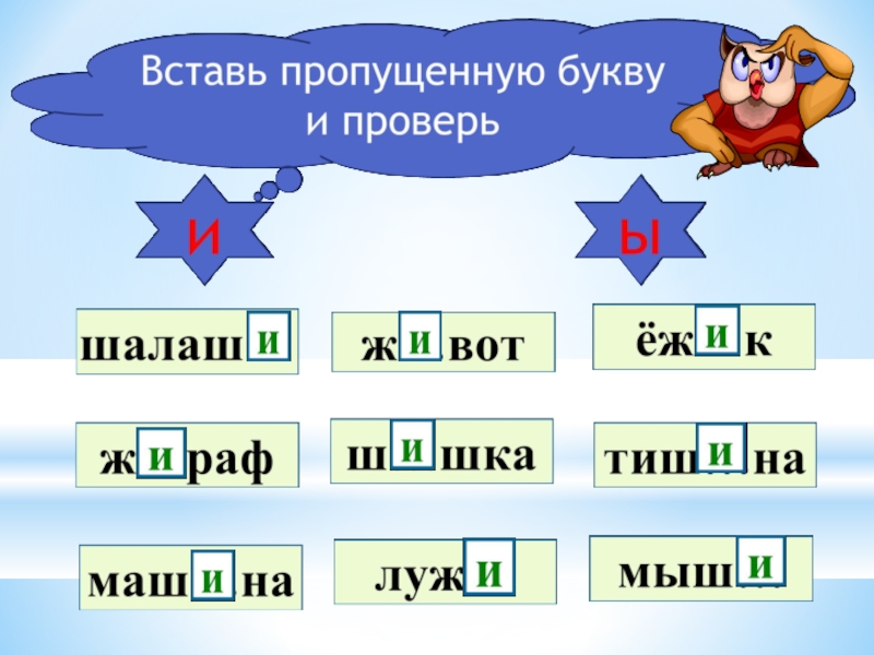 Правописание слов с сочетаниями жи ши 1 класс презентация