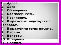 Правила написания личного письма