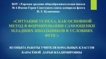 Презентация опыта работы по теме Ситуация успеха