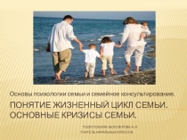 Презентация по психологии семьи. Жизненные циклы семьи. Основные кризисы семьи.