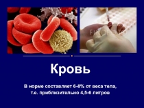 Презентация по биологии на тему Кровь человека