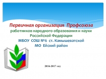 Презентация Взаимодействие работодателя и профсоюза в МБОУ СОШ № 6 ст. Камышеватской