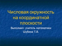 Числовая окружность на координатной плоскости