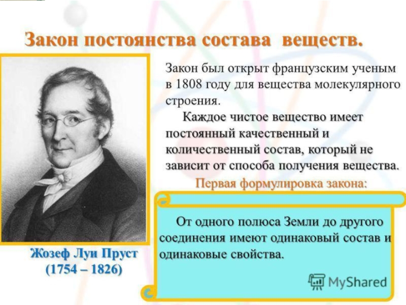 Вещество года. Постоянство состава вещества химия. Закон постоянства состава вещества. Закон постоянства состава вещества химия. Аконпостоянства состав.