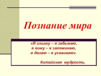 Презентация к семинару Познание мира