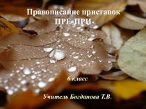 Презентация по русскому языку на тему  Правописание приставок ПРЕ-ПРИ- (6 класс)