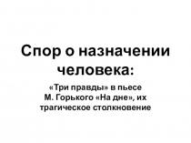 Презентация к уроку литературы 11 класс М. Горький Спор о человеке