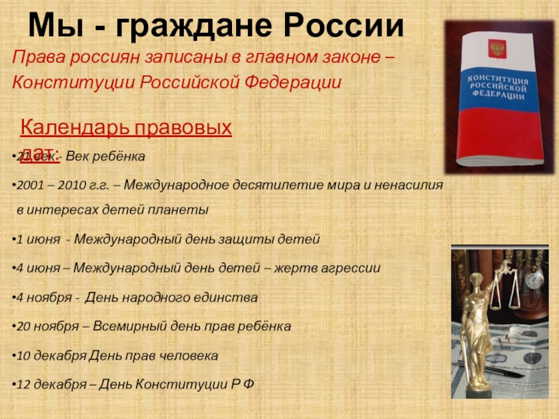 Презентация права граждан россии 4 класс школа 21 века