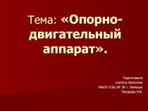 Презентация к уроку на тему: Опорно-двигательный аппарат